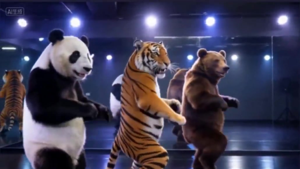 动物韩舞女团 熊猫老虎熊